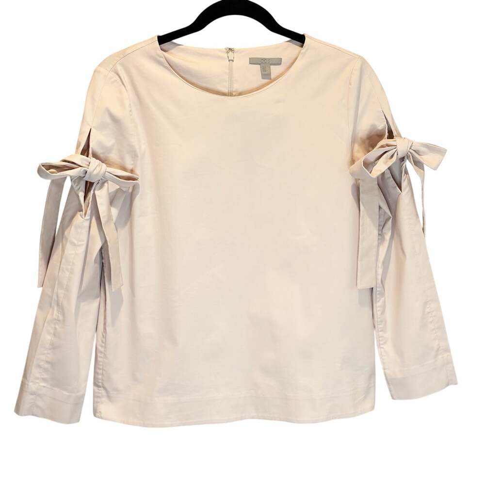 COS Off-White Long Sleeve Cotton Blend Blouse - size 6